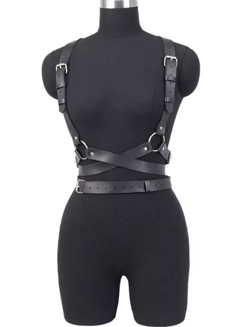 Women Gothic Punk Faux Leather Bondage Lingerie Belt Harness